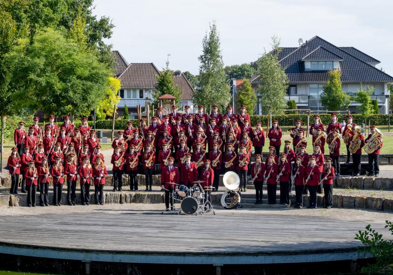Gruppenfoto des Musikverein Molbergen im Bürgerpark Molbergen